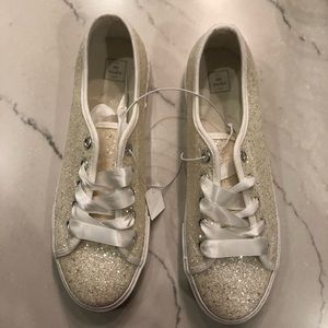 White glitter sneakers/tennis shoes